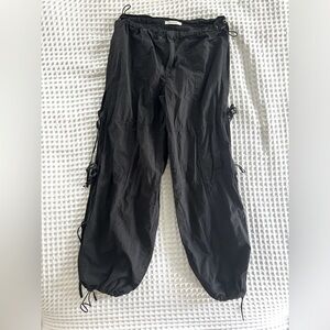 Pacsun Black Parachute Pants W/ Ties on the side: Size Small